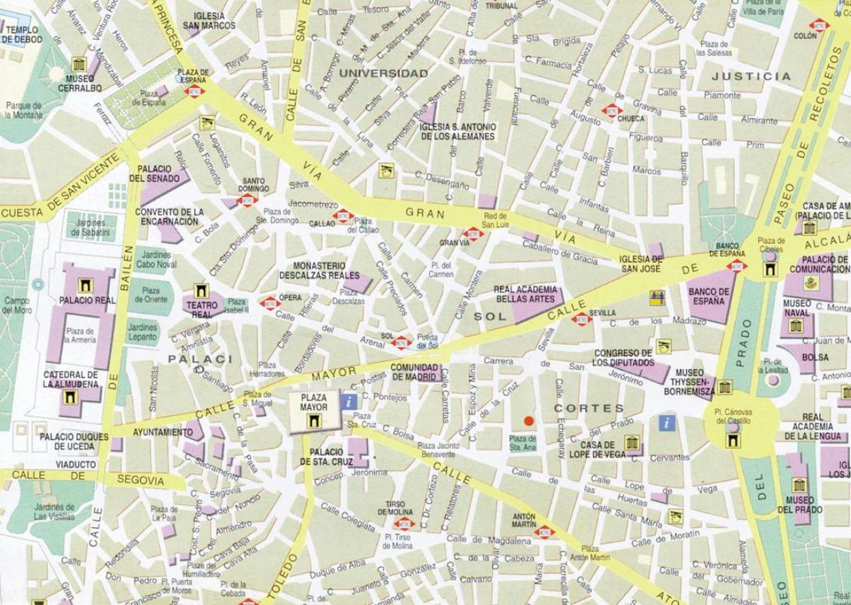 Trung tâm thành phố Madrid bản đồ