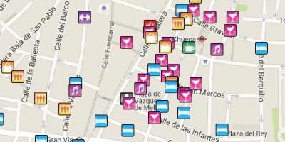 Khu vực Gay Madrid bản đồ