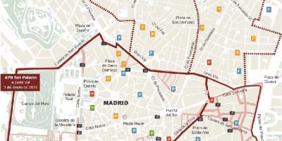 Bản đồ của Madrid bãi đậu xe