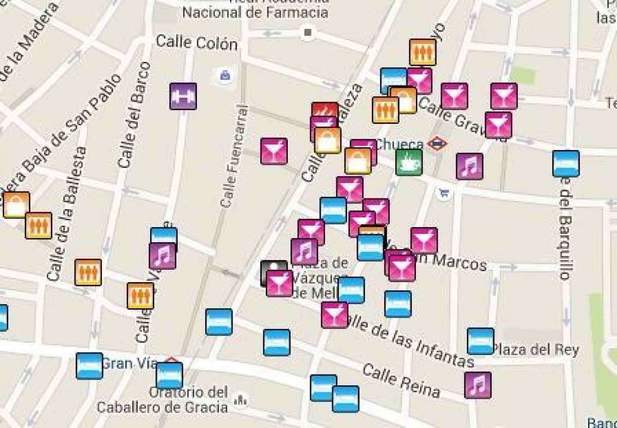 khu vực gay Madrid bản đồ