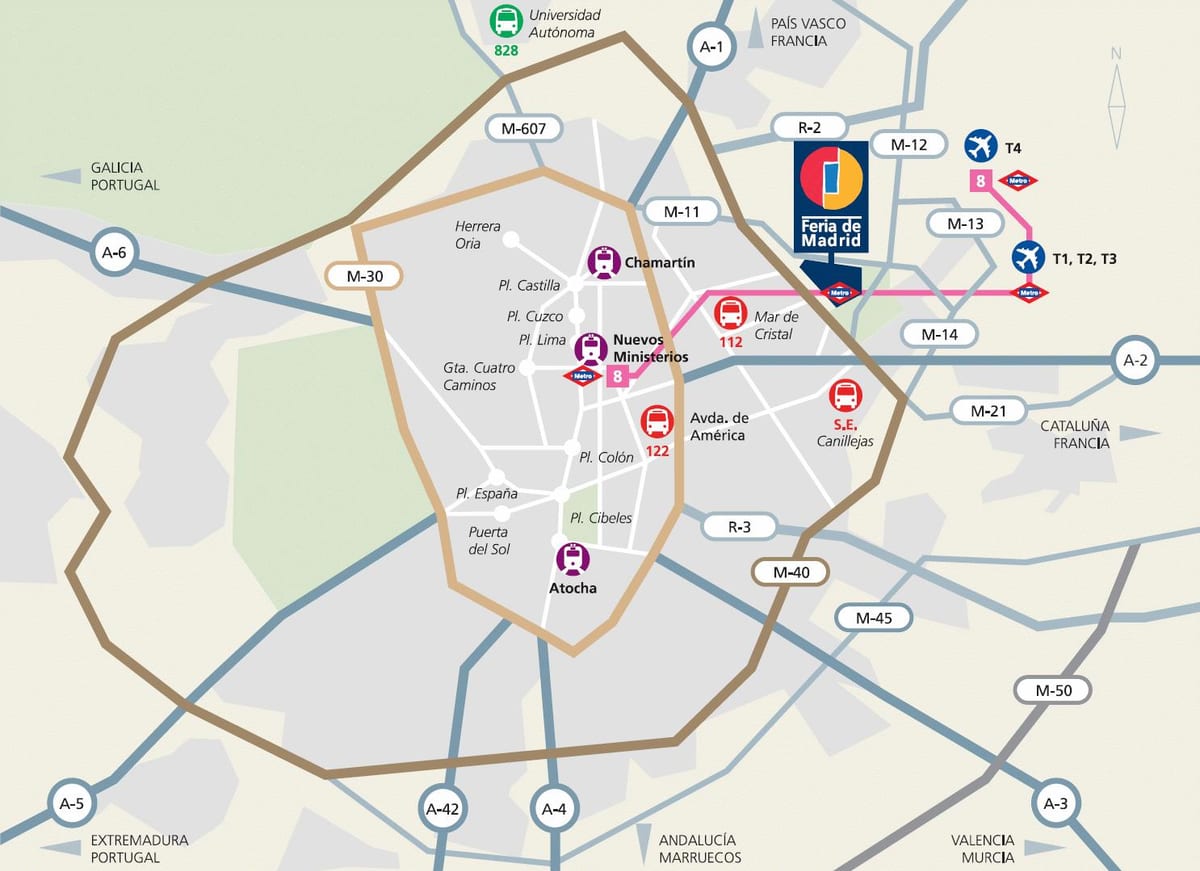 bản đồ của ifema Madrid
