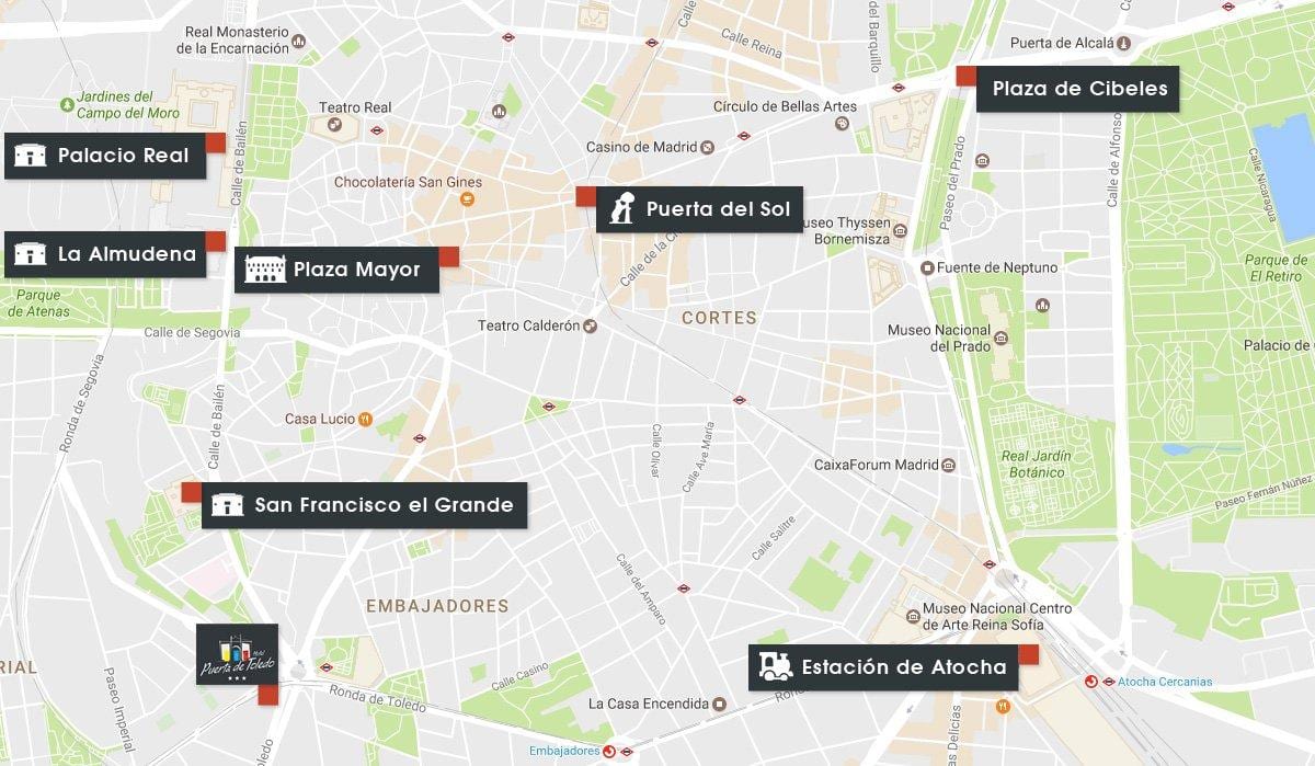 bản đồ của Madrid atocha