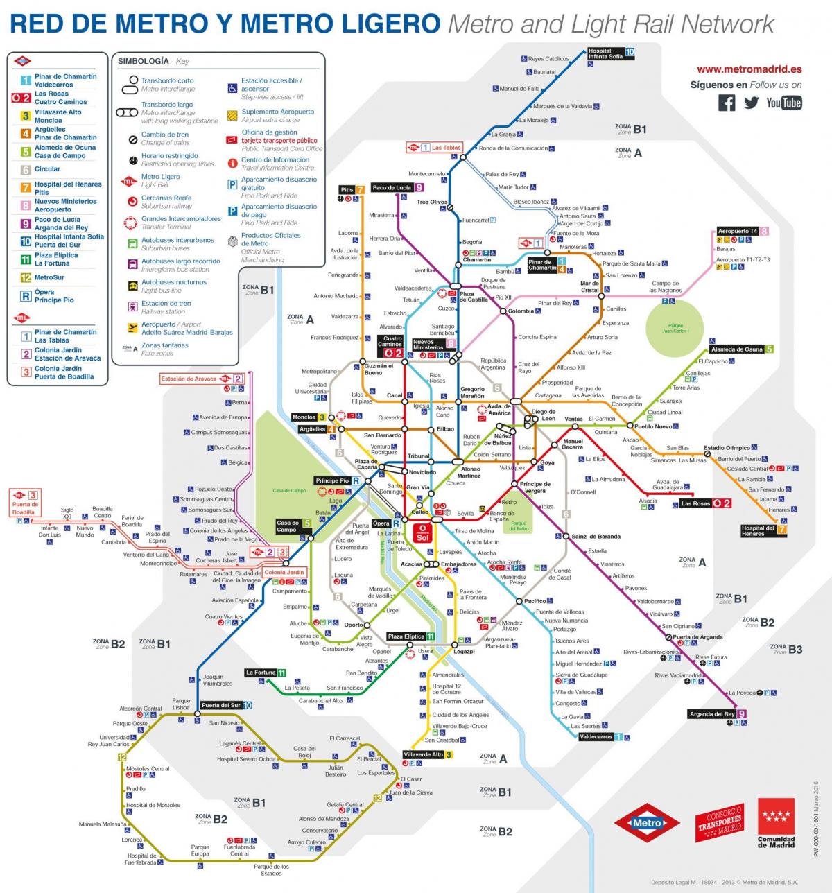 bản đồ của Madrid giao thông công cộng