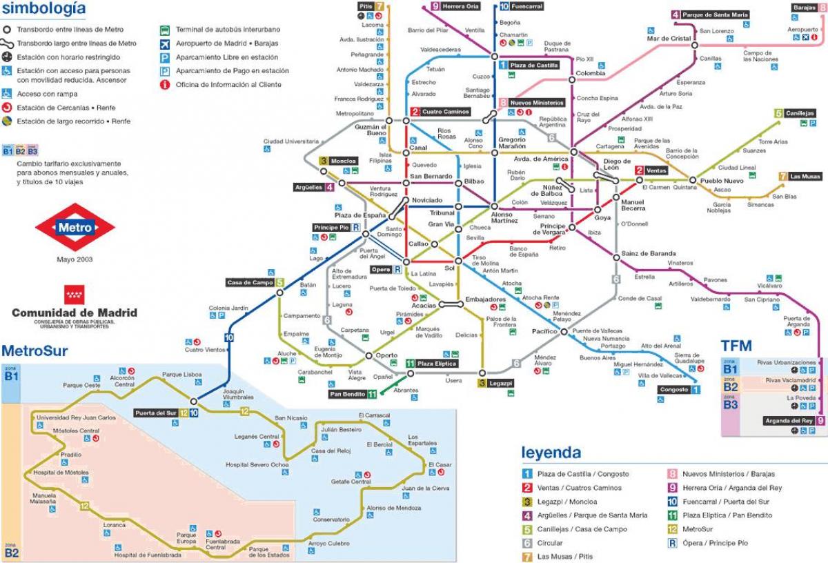 Madrid ga tàu điện ngầm bản đồ