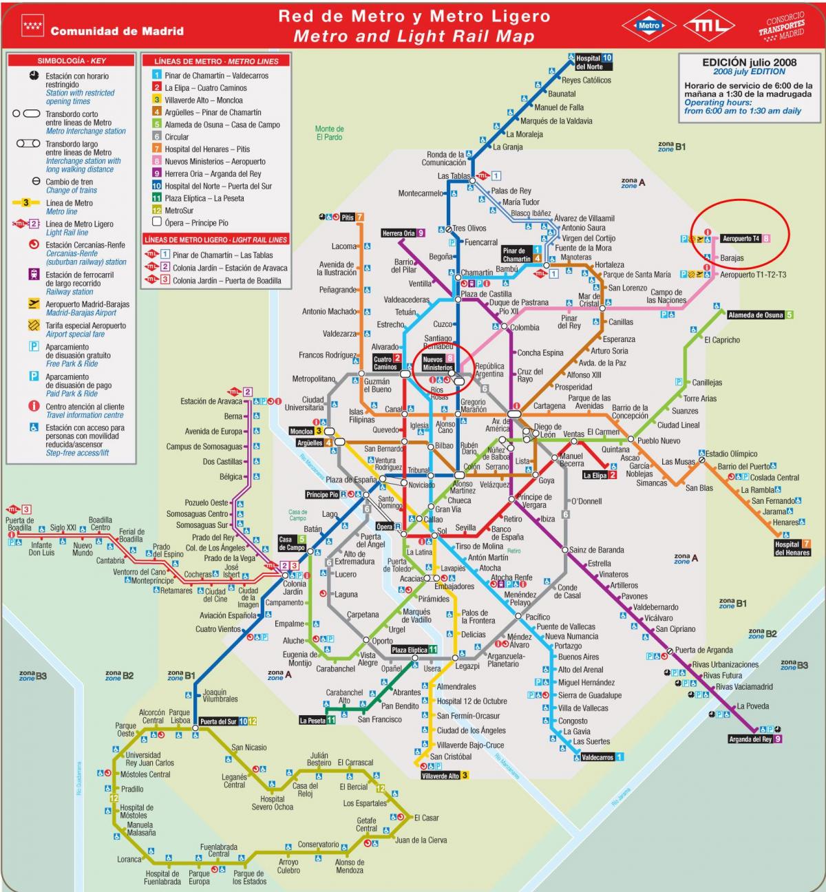 Madrid tàu điện ngầm bản đồ bay