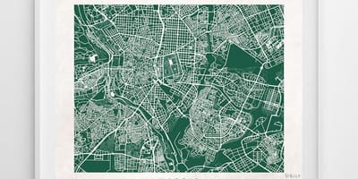 Bản đồ của đường phố Madrid nghệ thuật