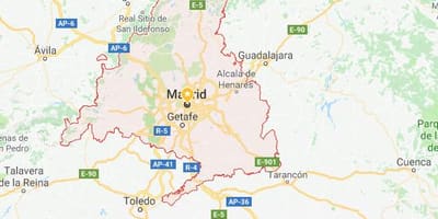 Bản đồ của Madrid và xung quanh thành phố