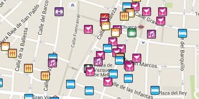 Khu vực Gay Madrid bản đồ