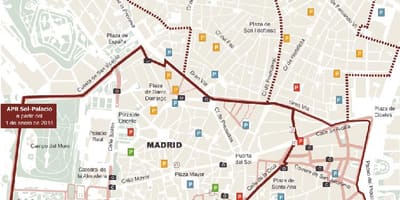 Bản đồ của Madrid bãi đậu xe