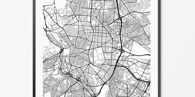 Bản đồ của Madrid bản đồ áp phích