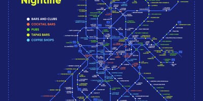 Bản đồ của Madrid cuộc sống về đêm