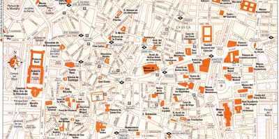 Bản đồ du lịch của trung tâm Madrid