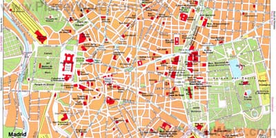 Bản đồ của tía đường phố Madrid, Tây ban nha